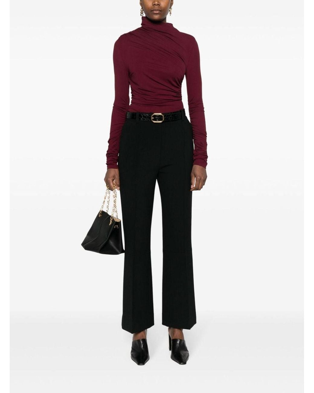 Victoria Beckham Black Flared Trousers