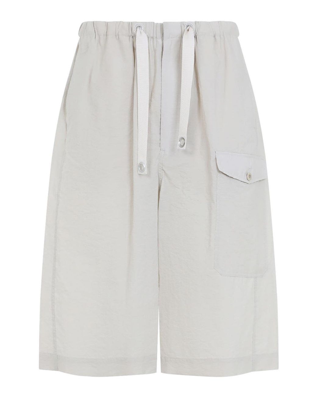 Lemaire White Cargo Easy Shorts for men