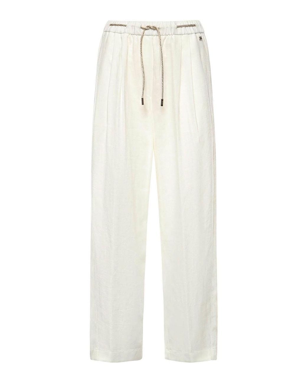Herno White Linen Blend Trousers