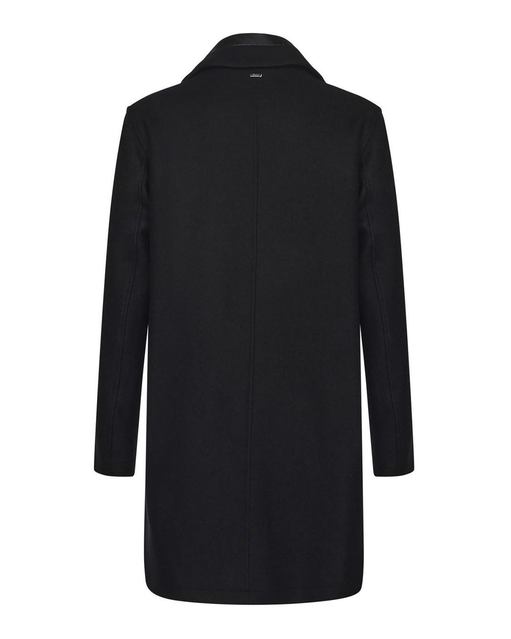 Herno Black Single-Breasted Wool Blend Coat for men