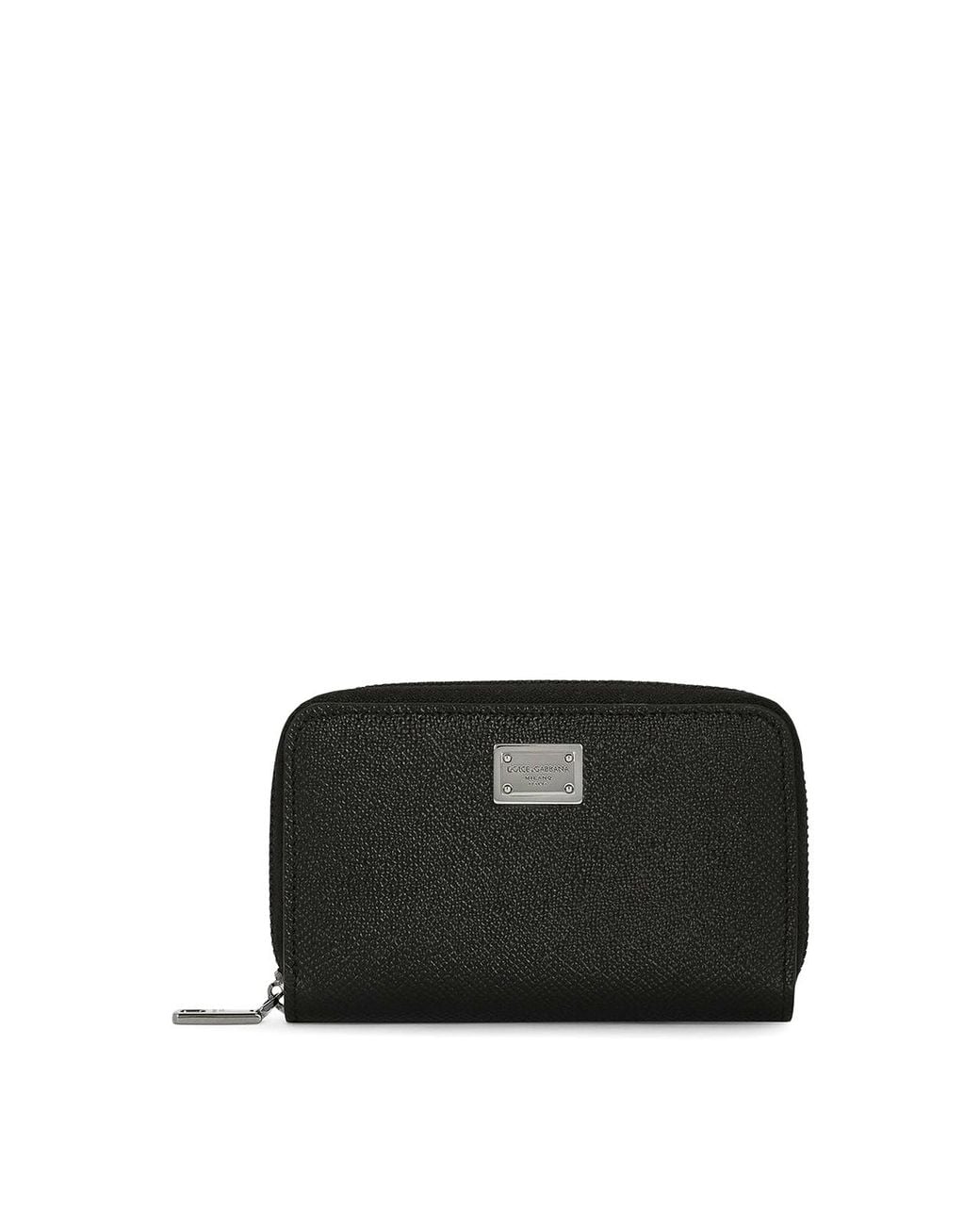 Dolce & Gabbana Black Pebbled Leather And Logo Wallet for men