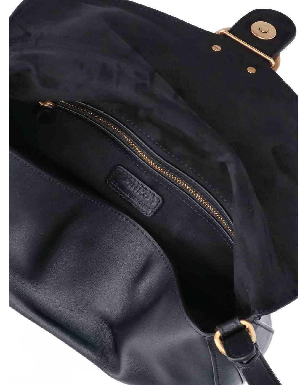 Pinko Gray Leather Shoulder Bag