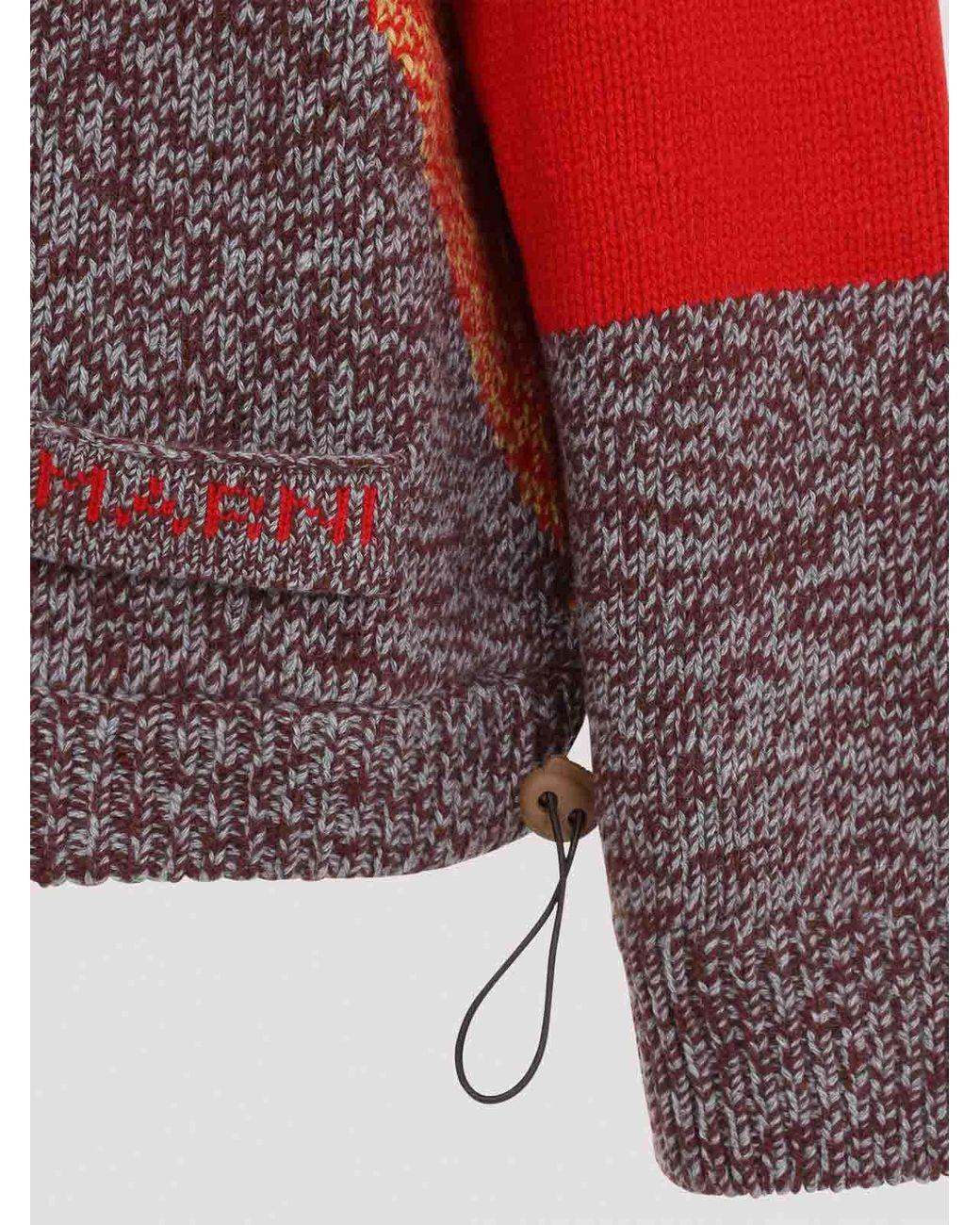 Marni Red Rundhalspullover