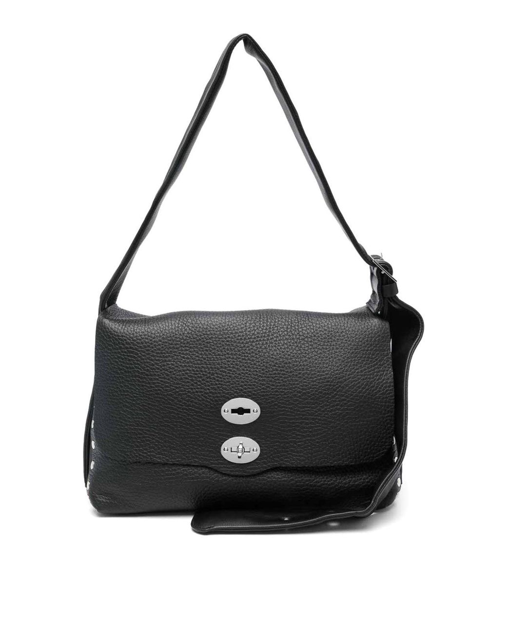 Zanellato Black Medium Postina Centauro Shoulder Bag
