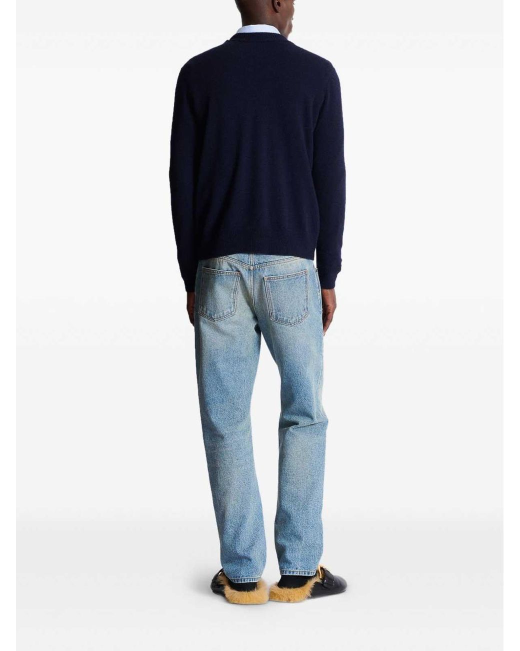 Balmain Blue Eco-Cashmere Jumper for men