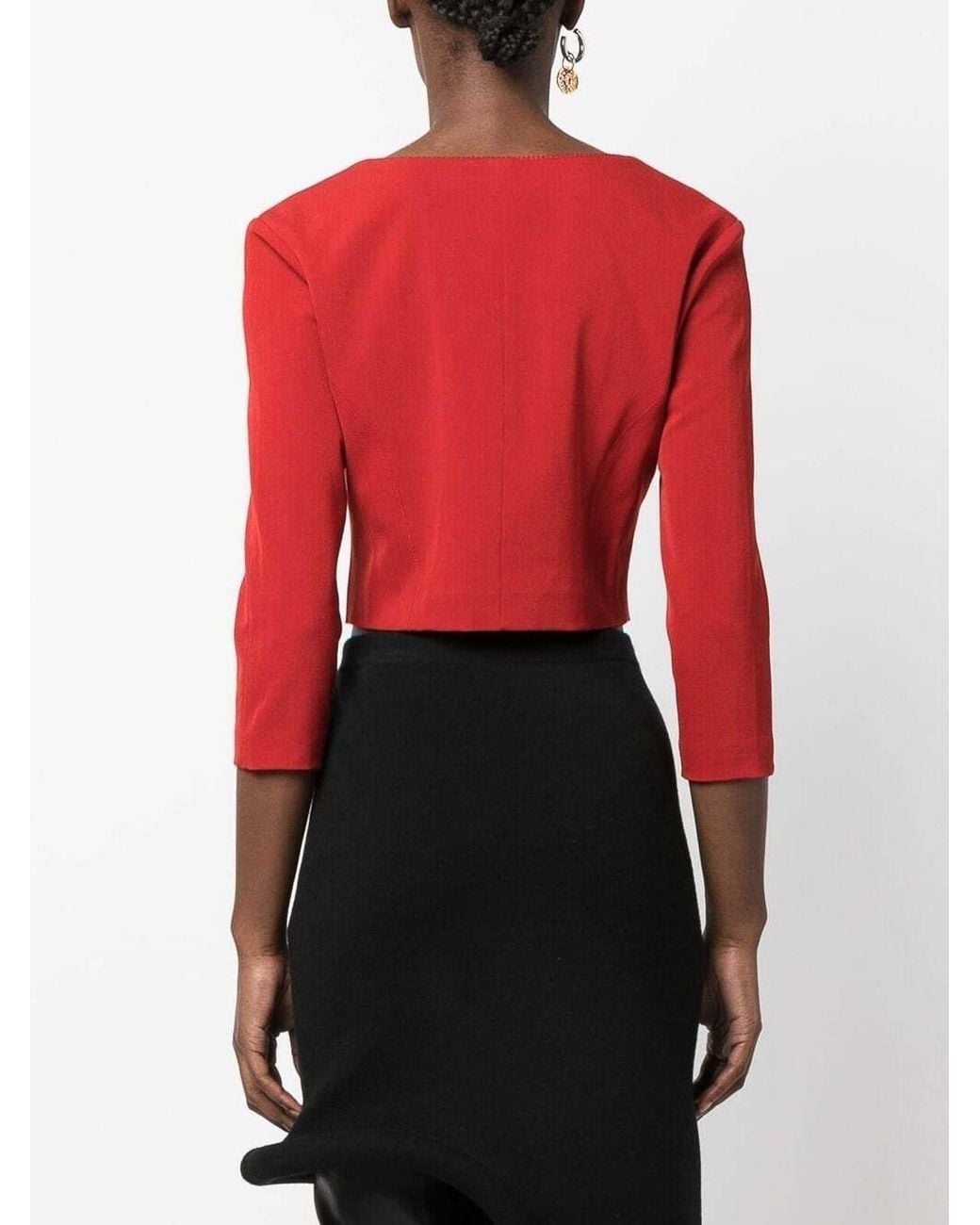 Acne Red Cropped Blouse