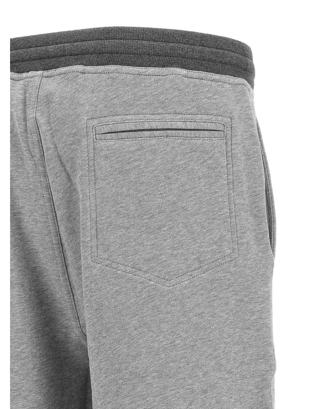 Brunello Cucinelli Gray Cotton Bermuda Shorts for men