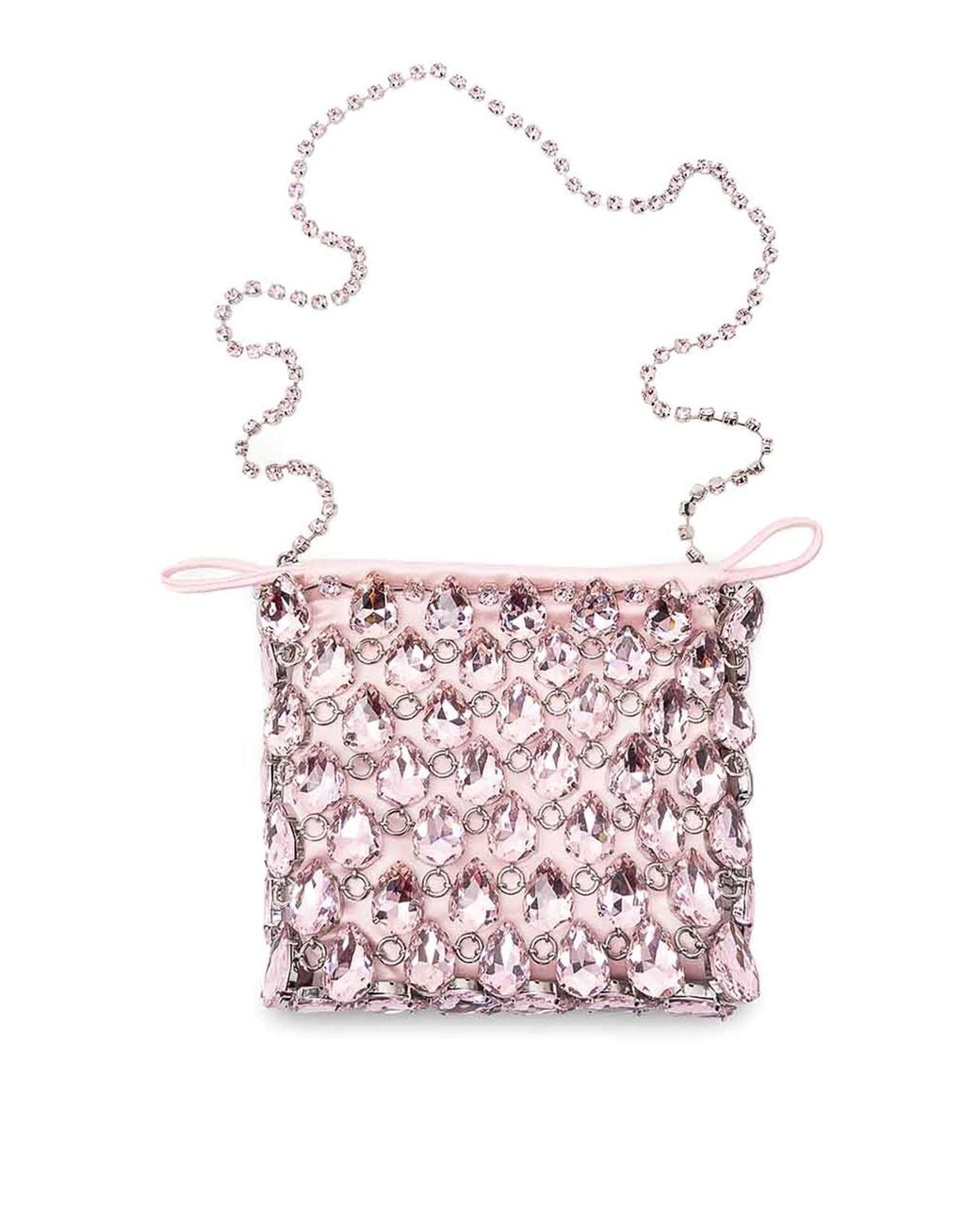 Self-Portrait Pink Crystal Chainmail Mini Bag