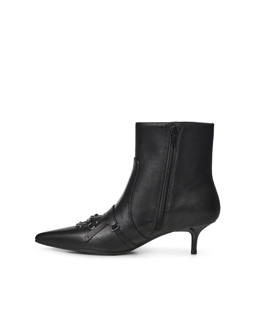 Pinko Black Gloria Leather Ankle Boot