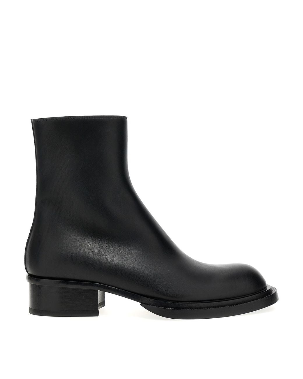 McQueen Black Double-Layer Side-Zip Ankle Boots for men