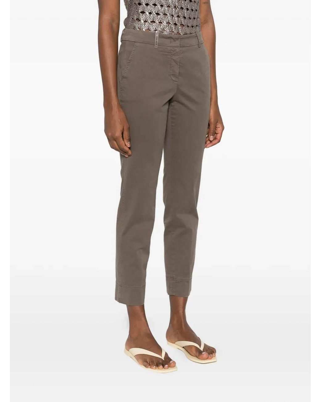 Peserico Gray Straight Leg Trousers