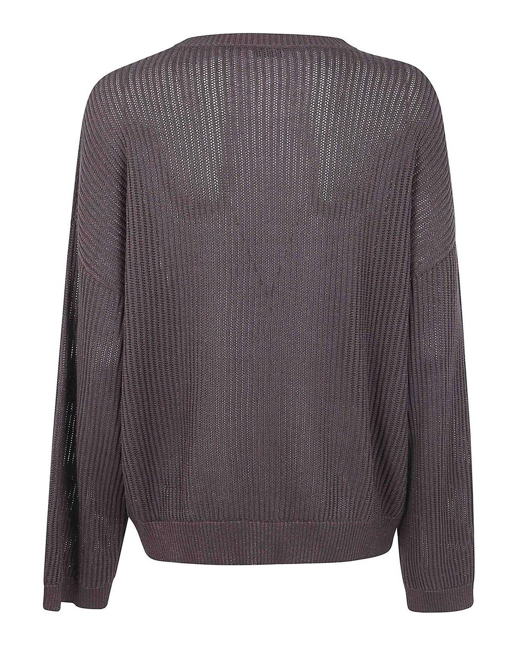 Brunello Cucinelli Gray Round Neck Sweater