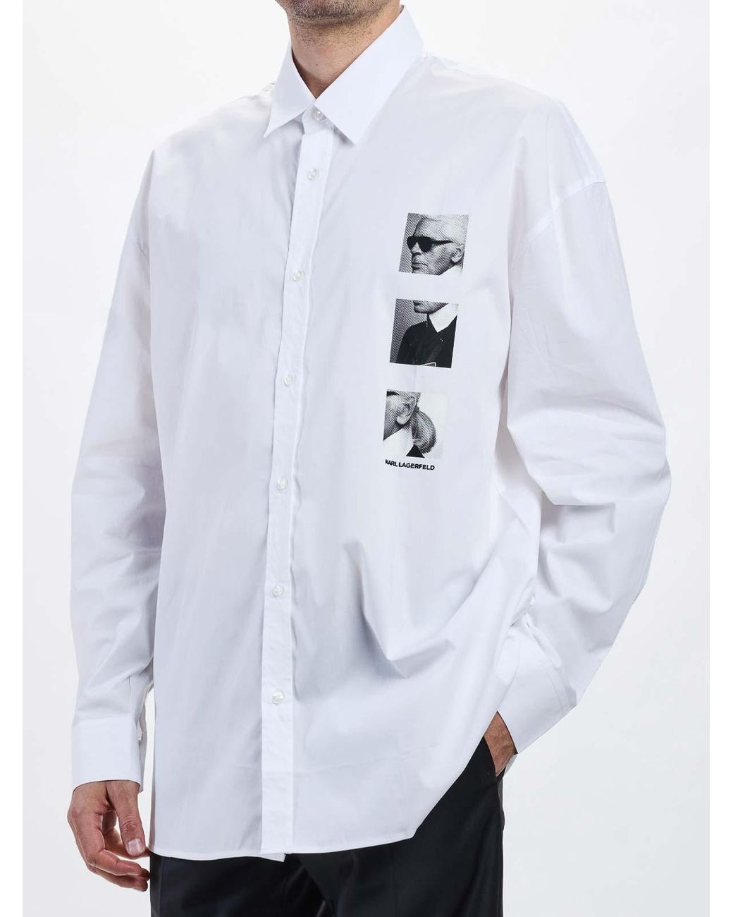 Karl Lagerfeld White Photo Karl Shirt for men