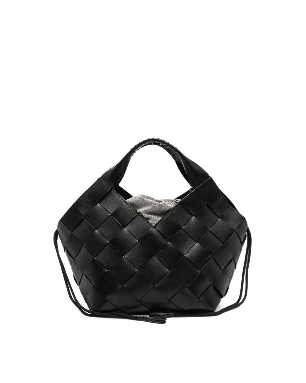 Dragon Diffusion Black Botteghe Woven Leather Bag