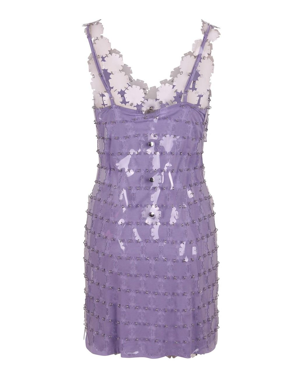 Rabanne Purple Full Sequined Short Dress
