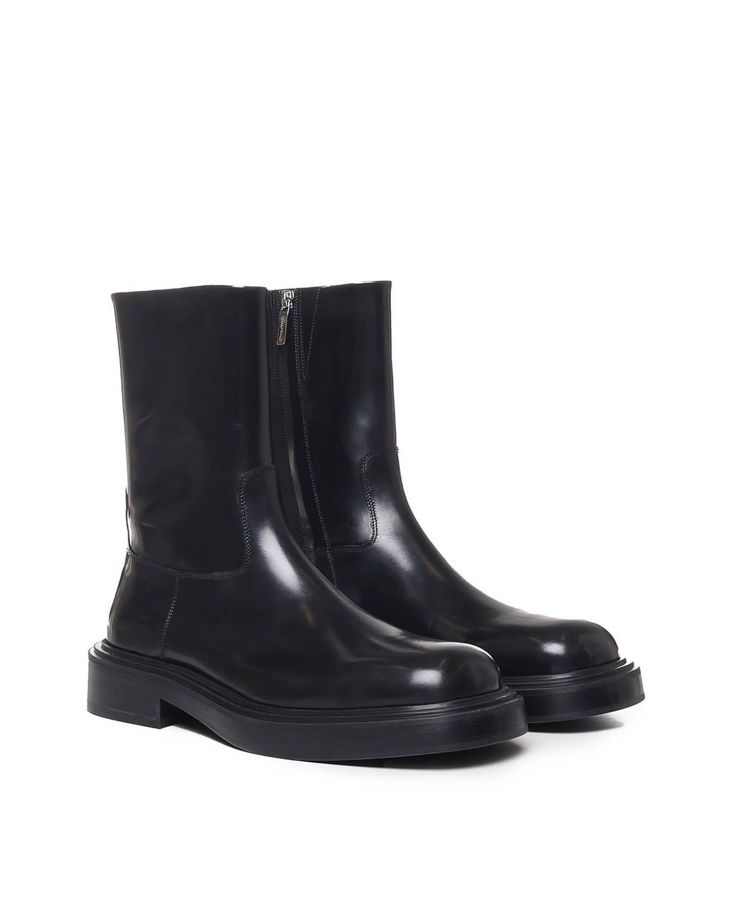 Ferragamo Blue Calfskin Boot for men