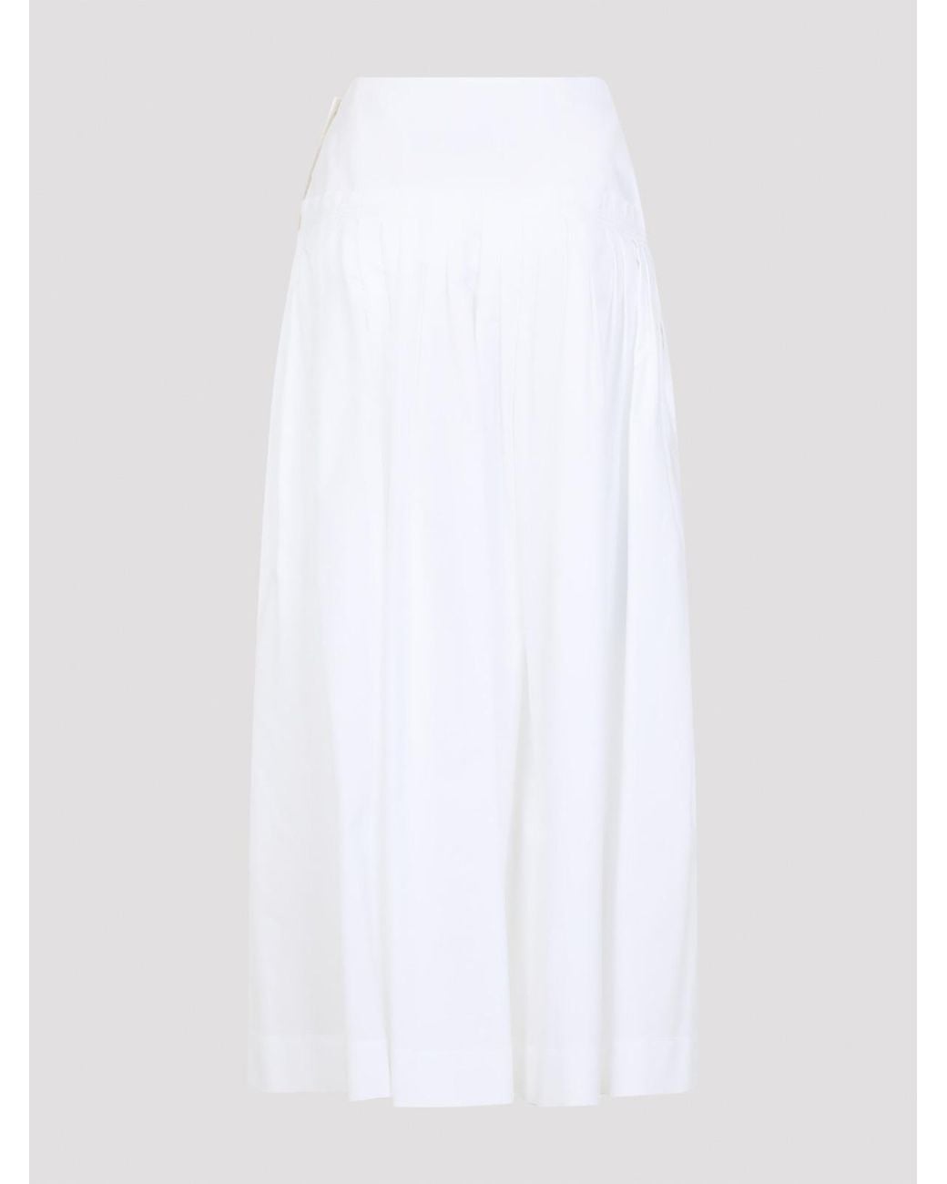 Lanvin White Basque Midi Skirt