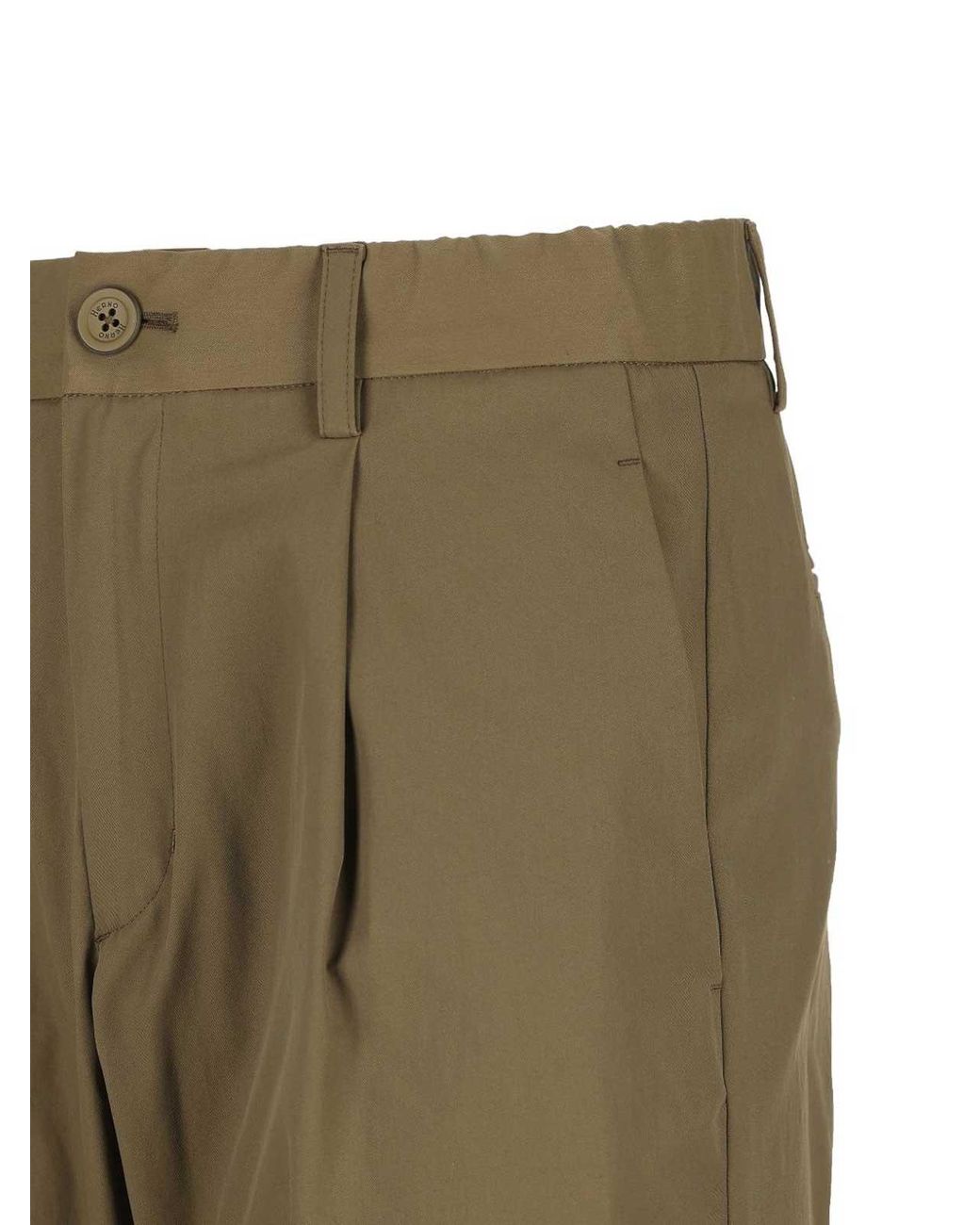 Herno Green Mechanical Stretch Twill Trousers for men