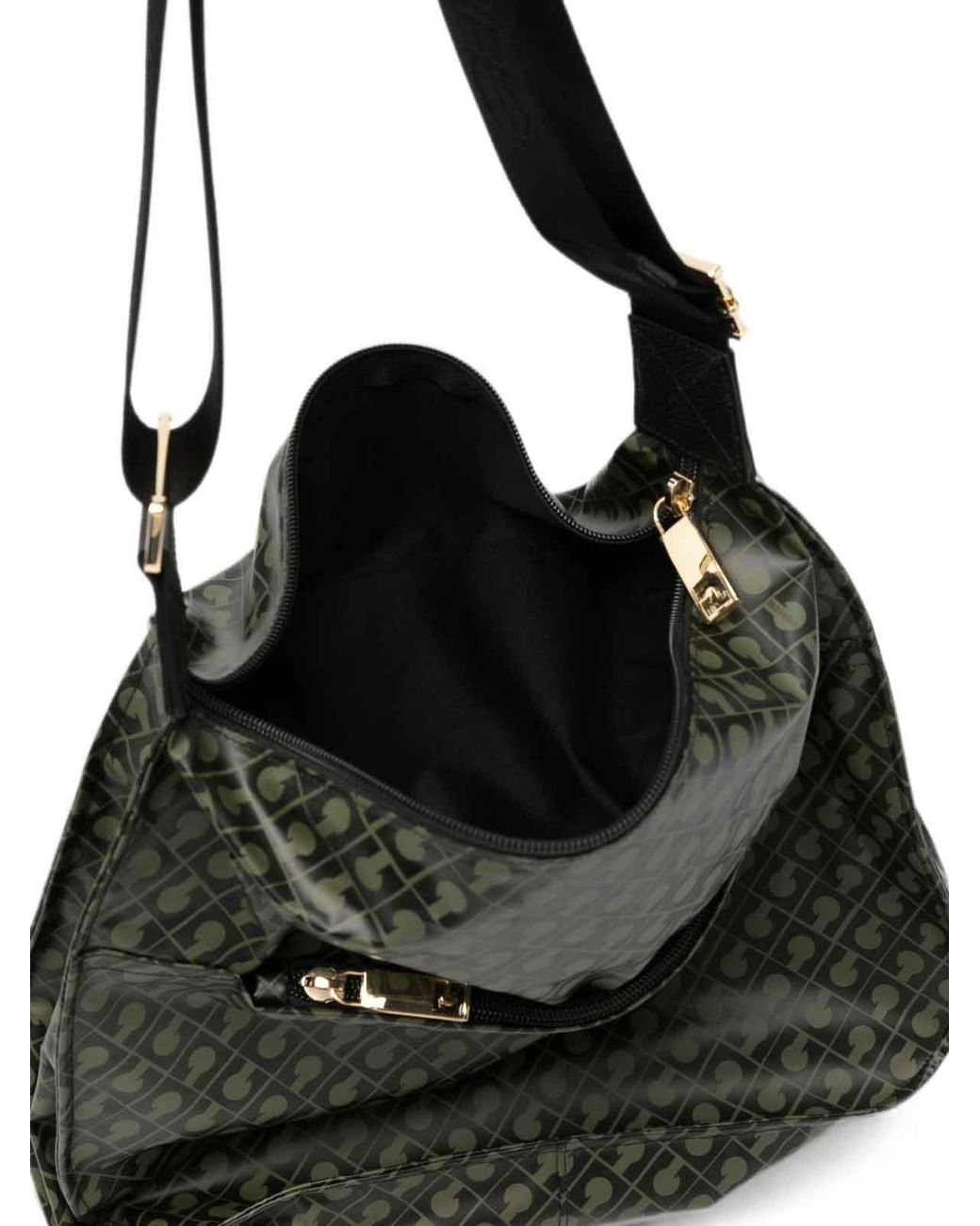 Gherardini Black Forest Shoulder Bag With All-Over Logo