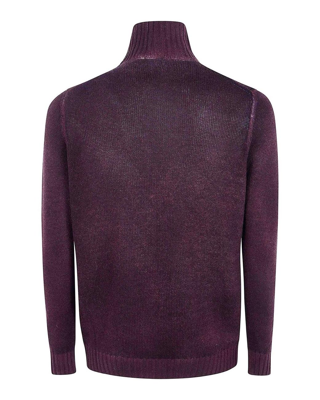 Avant Toi Purple Cashmere And Wool High Neck Pullover for men