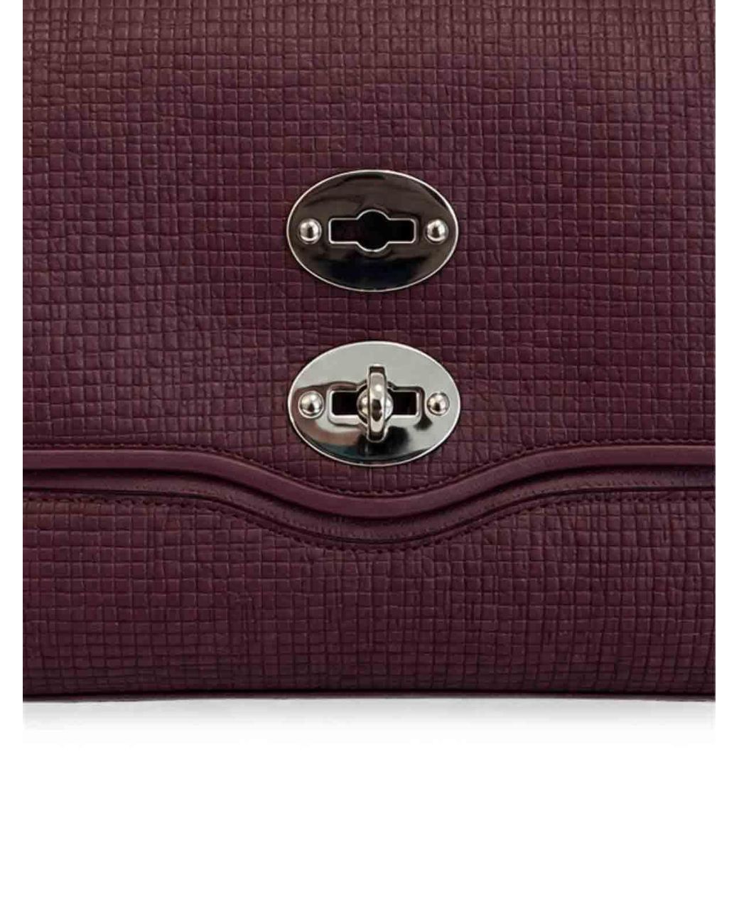 Zanellato Purple Postina Small Leather Bag With Shoulder Strap