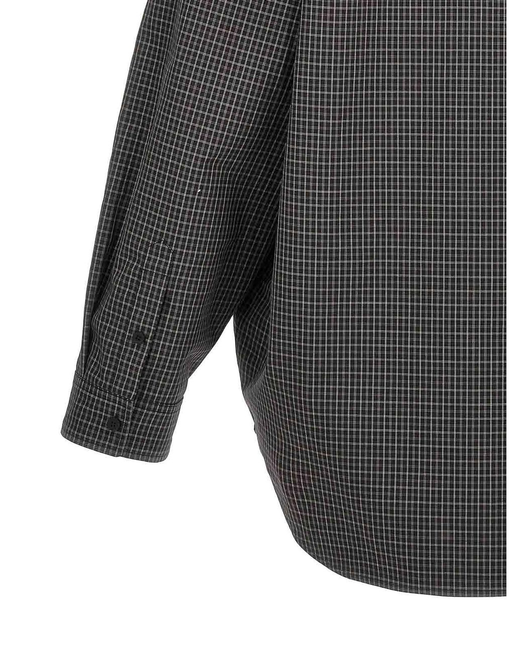 Balenciaga Gray Checkered Overshirt for men