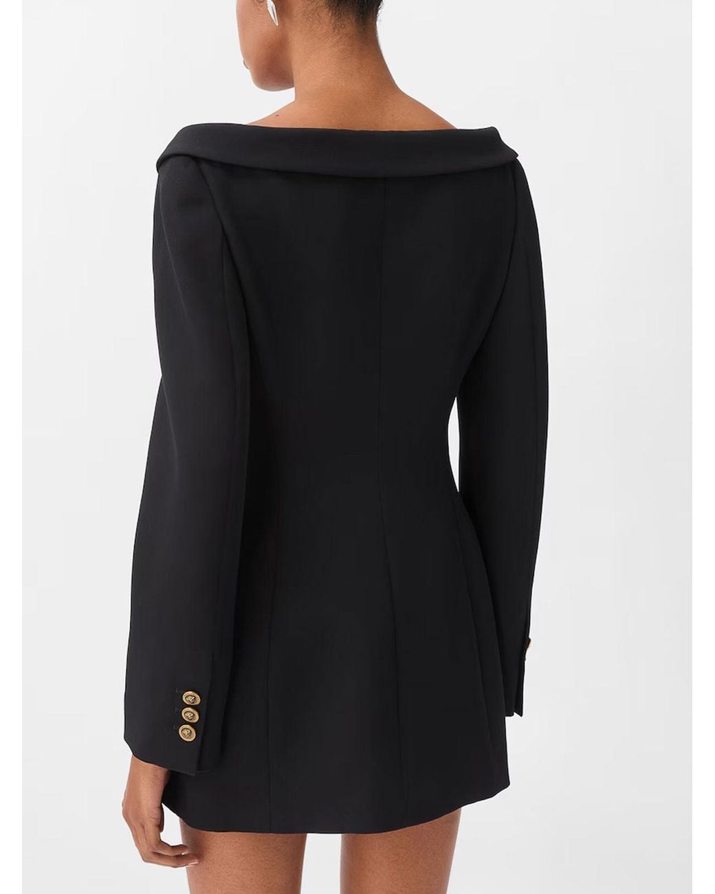 Versace Black Grain De Poudre Wool Mini Dress