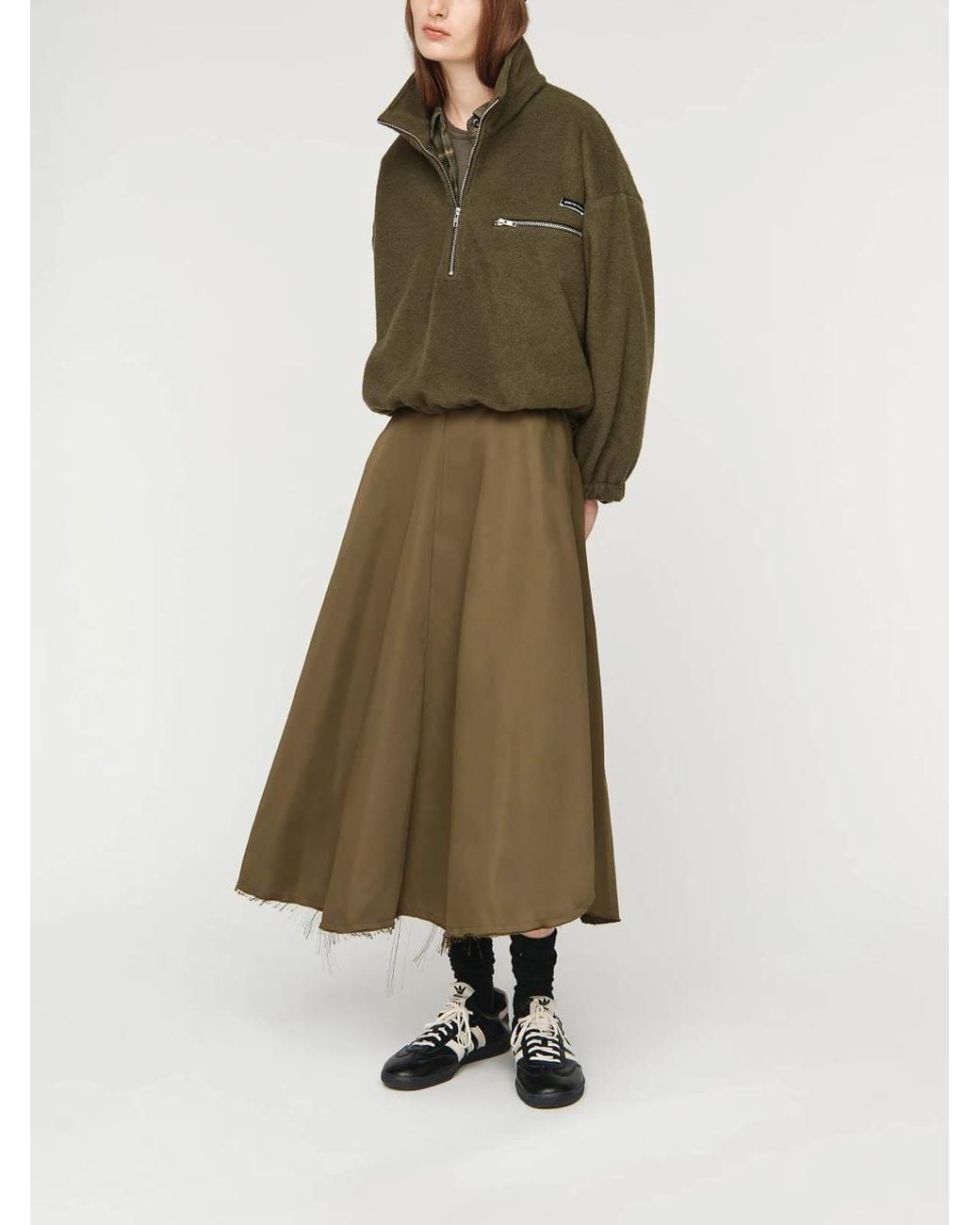 Song For The Mute Green Sweater Half Zip Pullover