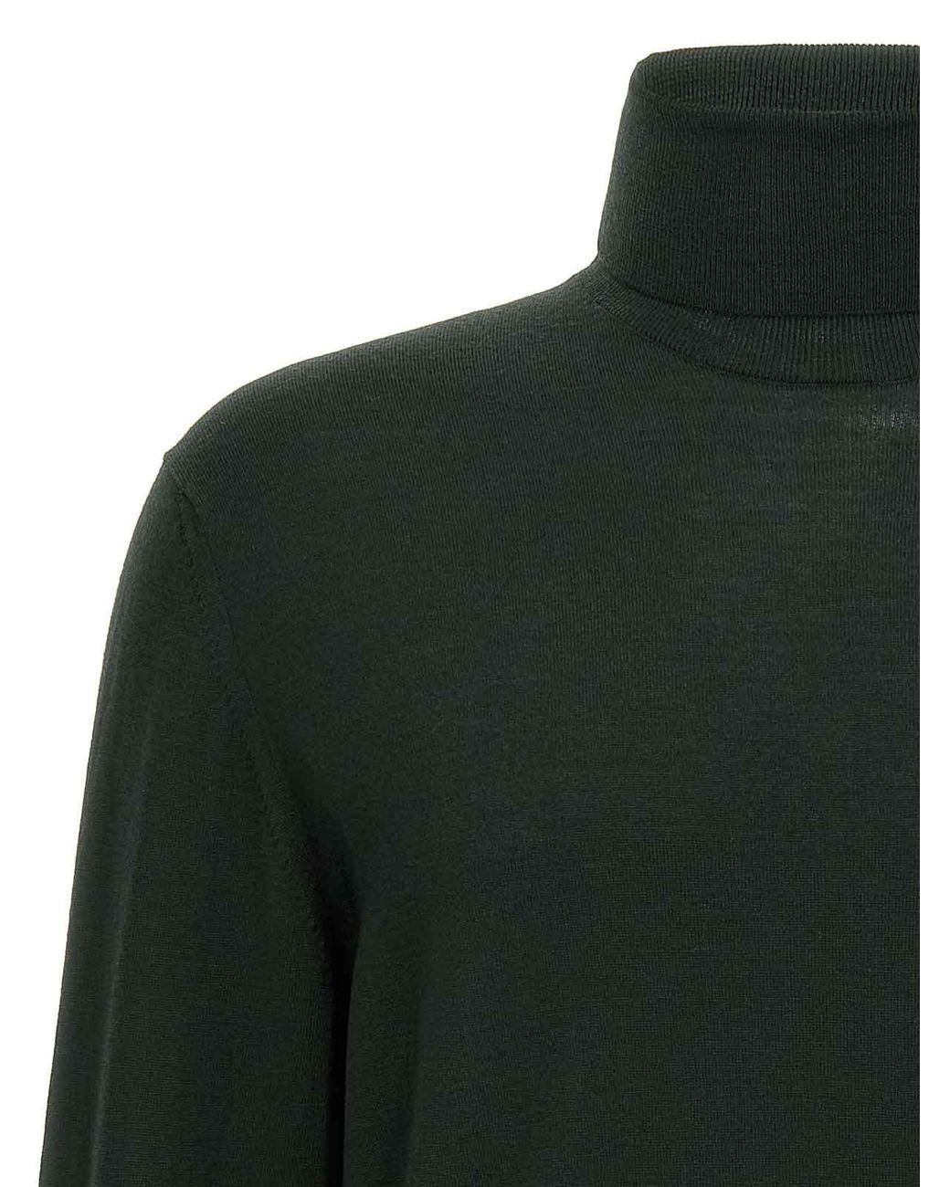 Zanone Green Wool Turtleneck Sweater for men
