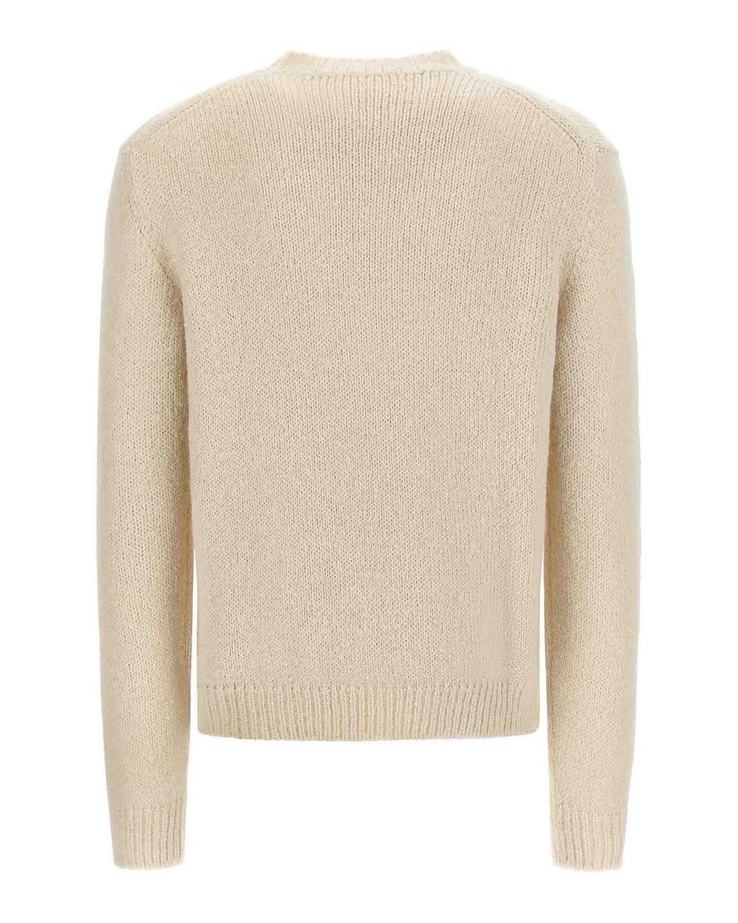 Jil Sander Natural Alpaca Wool Sweater for men