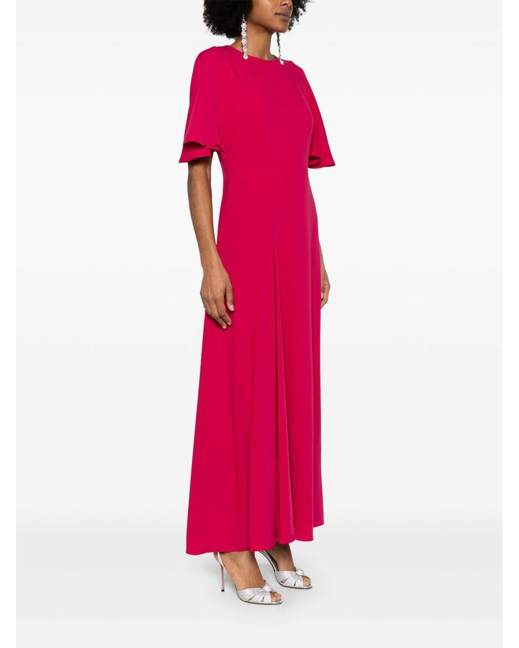 P.A.R.O.S.H. Pink Crewneck Short-Sleeve Dress