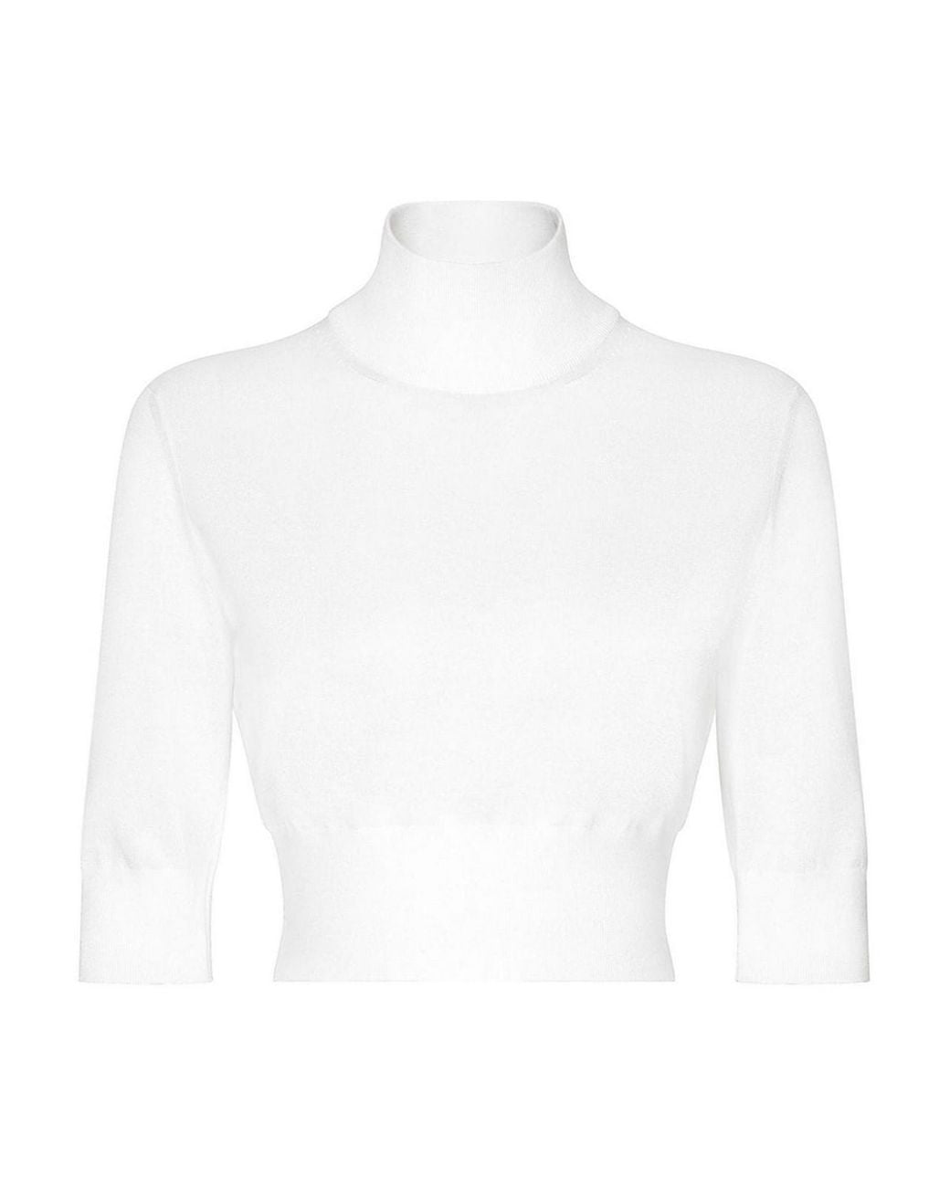 Dolce & Gabbana White Viscose Blend Turtleneck Sweater