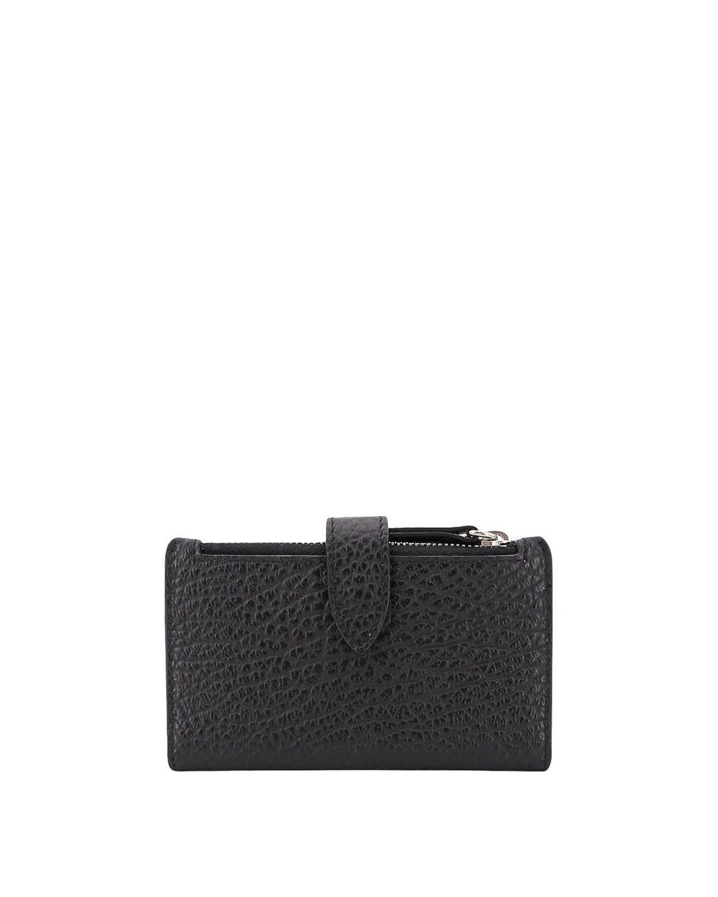 Maison Margiela Black Leather Card Holder With Iconic Stitching for men