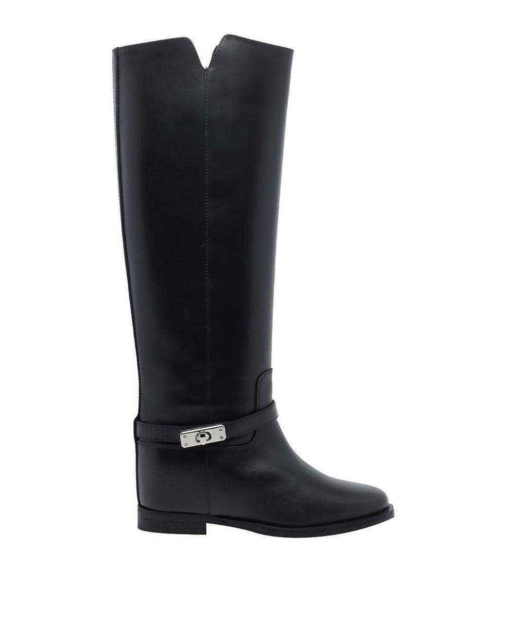 Via Roma 15 Black Via Roma Padlock Leather Boots