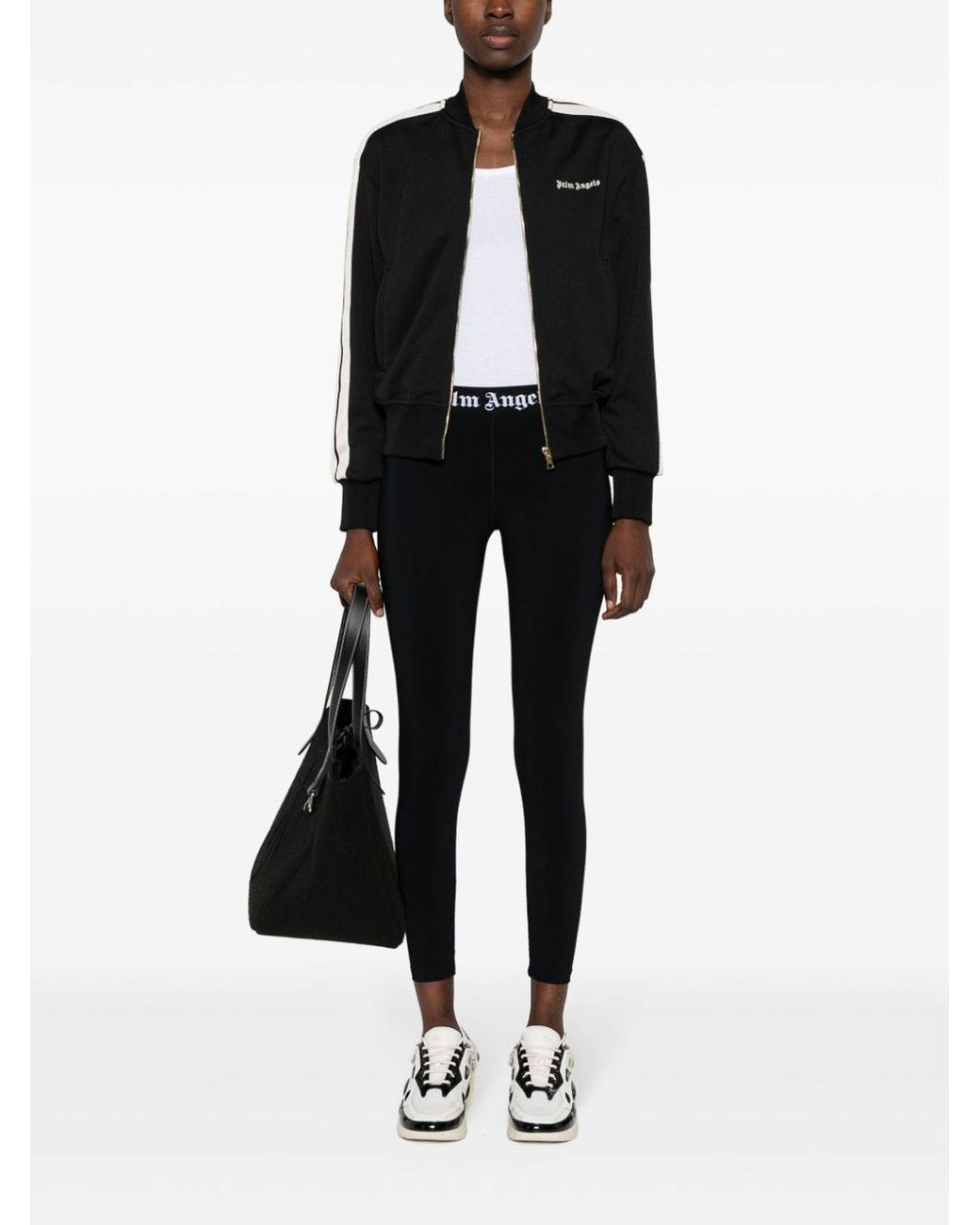 Palm Angels Black Logo-Embroidered Bomber Jacket