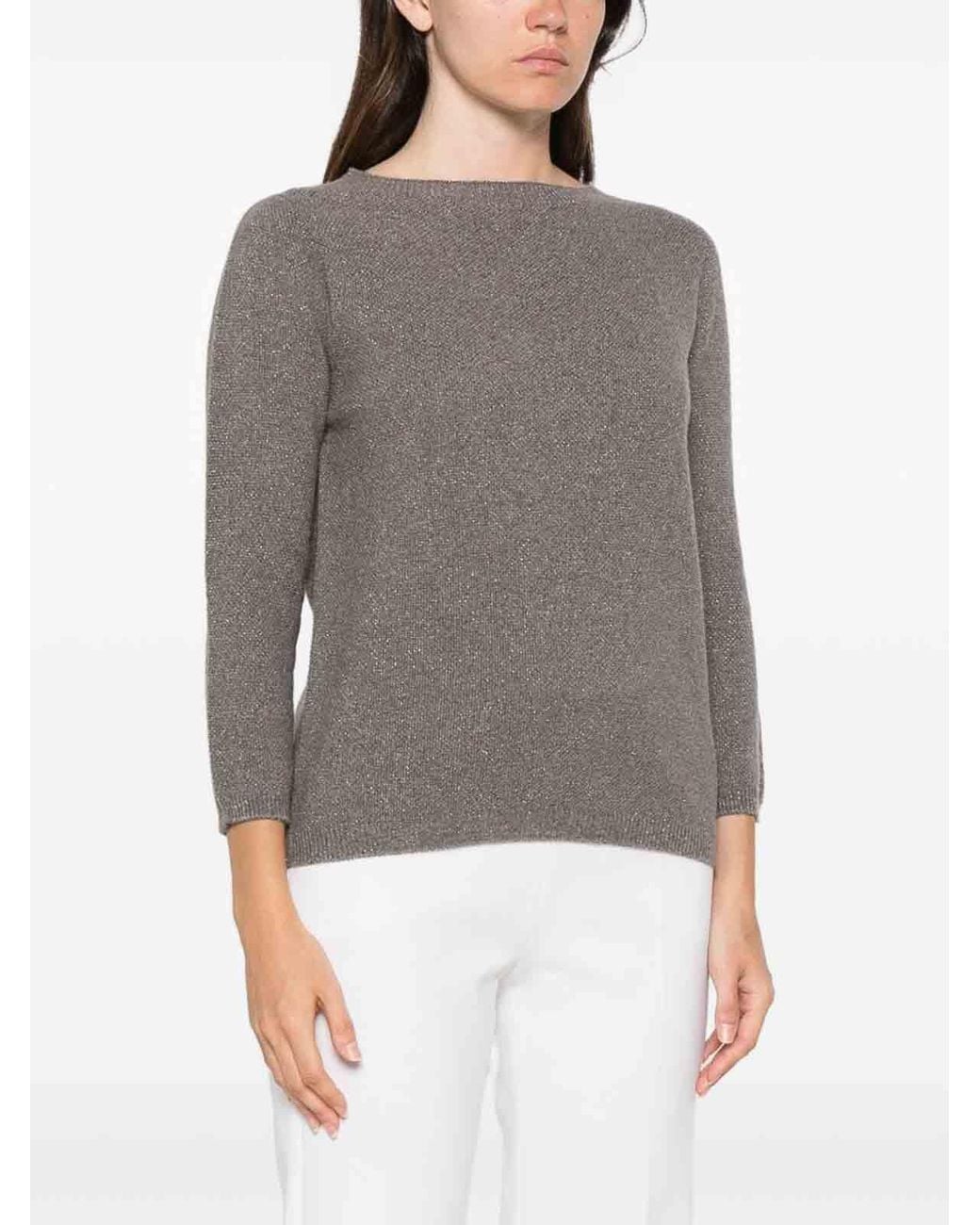Fabiana Filippi Gray Wool Crewneck Sweater