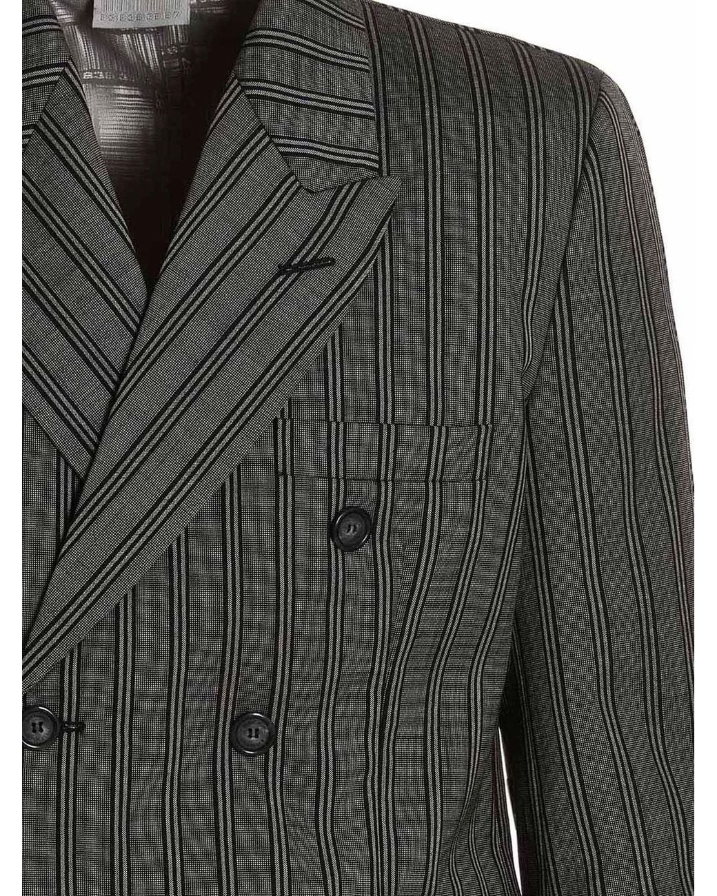 VTMNTS Gray Tonal Double Breasted Tailored Blazer for men