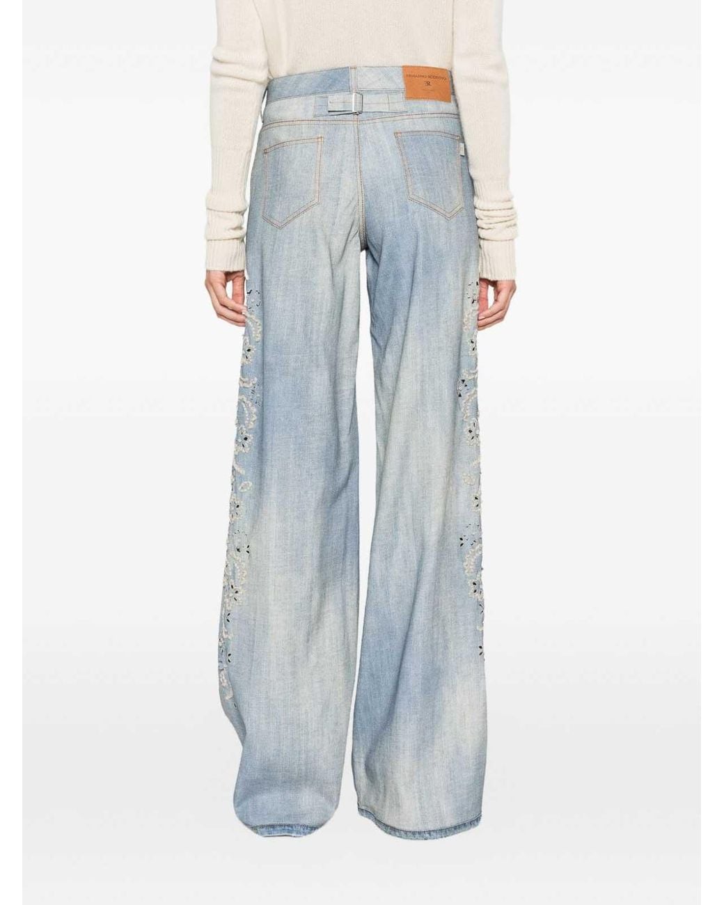 Ermanno Scervino Blue Faux-Denim Trousers