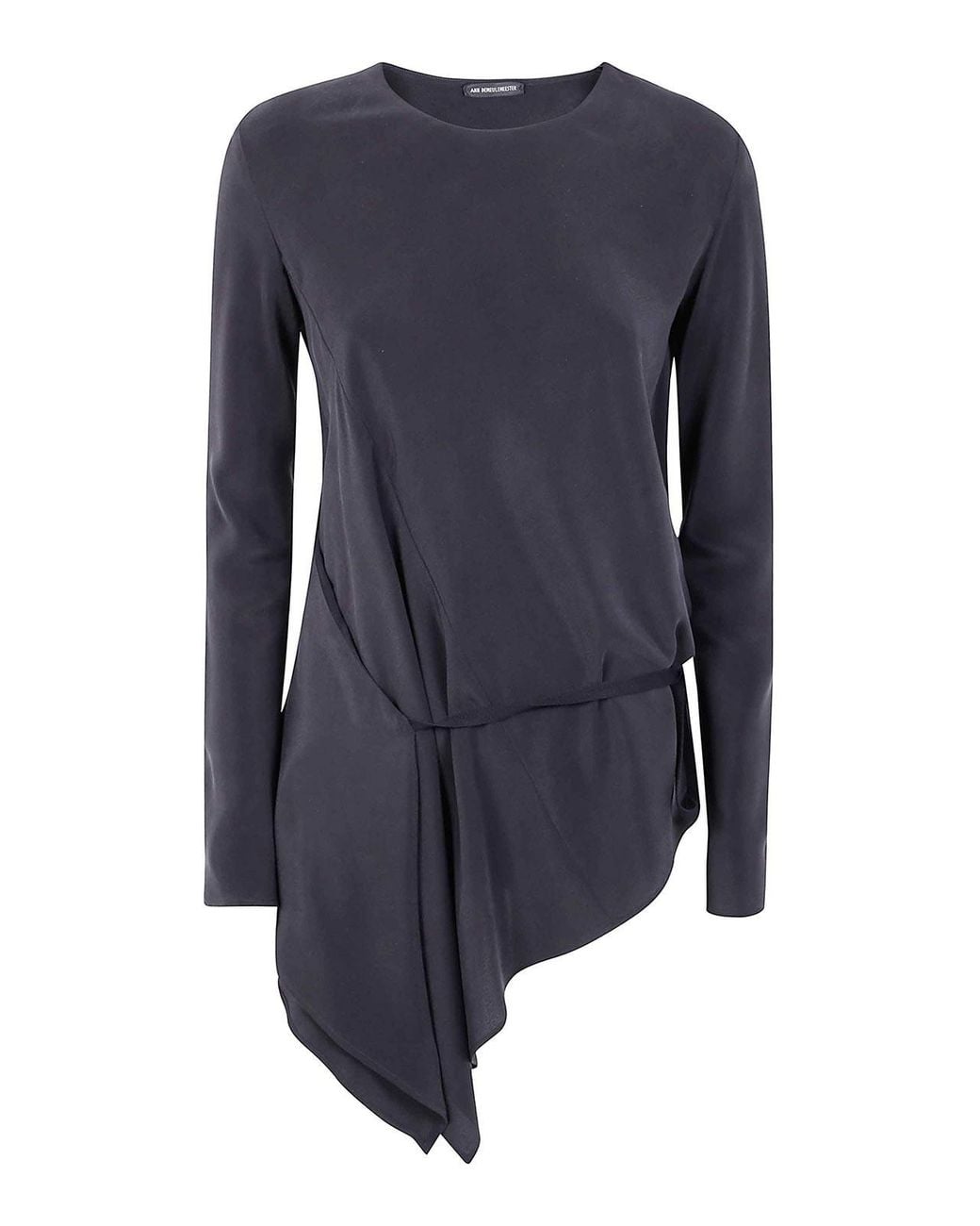 Ann Demeulemeester Blue Deana Long Sleeve Asymmetric Top