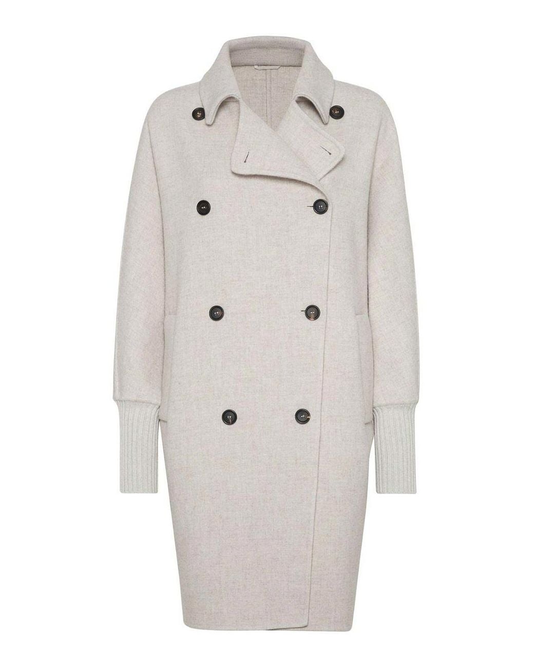 Brunello Cucinelli White Long Sleeve Coat