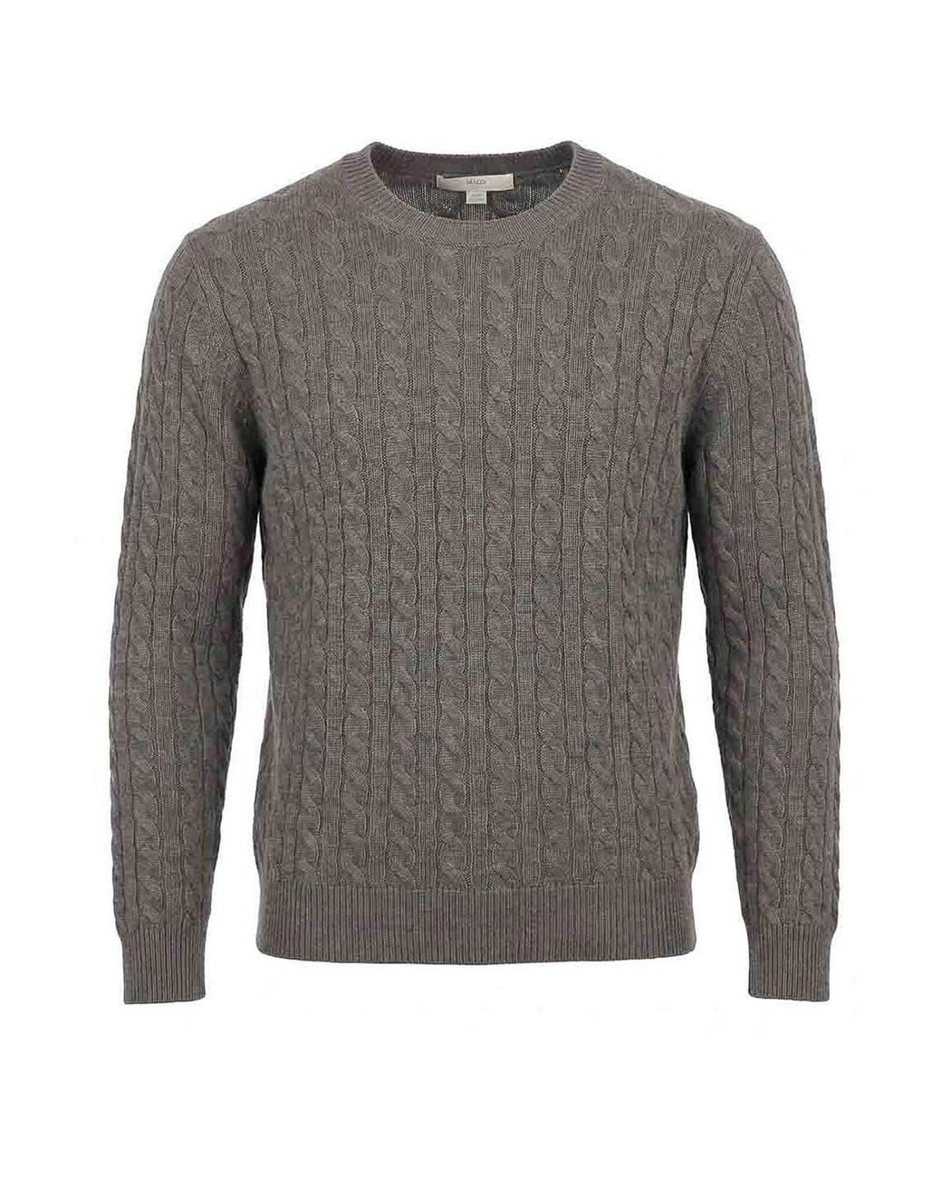 Malo Gray Cashmere Round Neck for men
