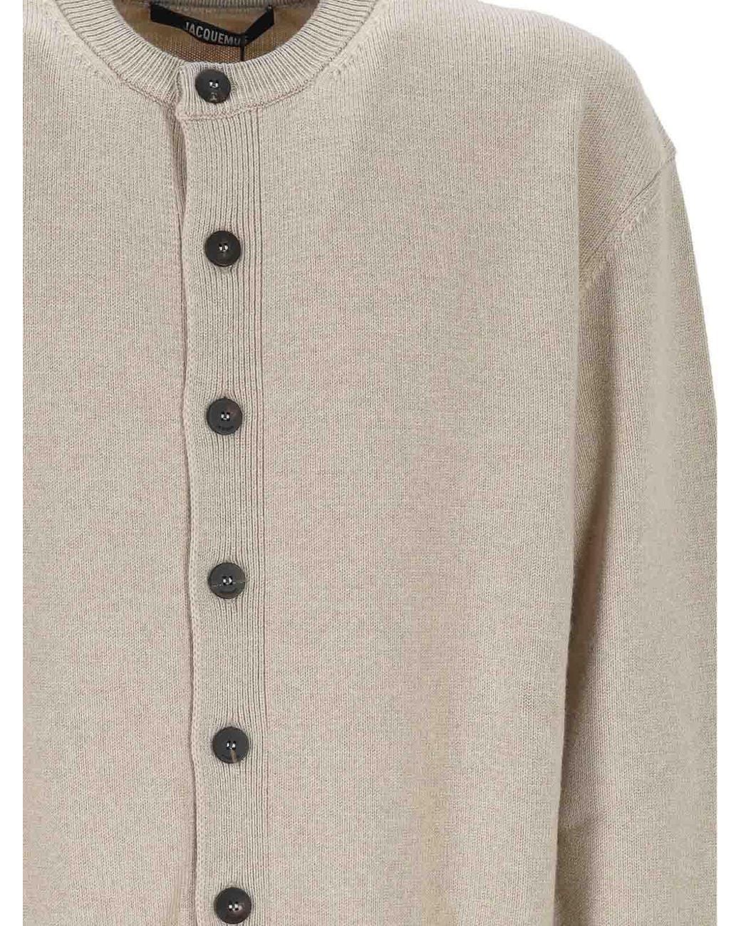 Jacquemus Natural Moulin Merino Wool Cardigan for men
