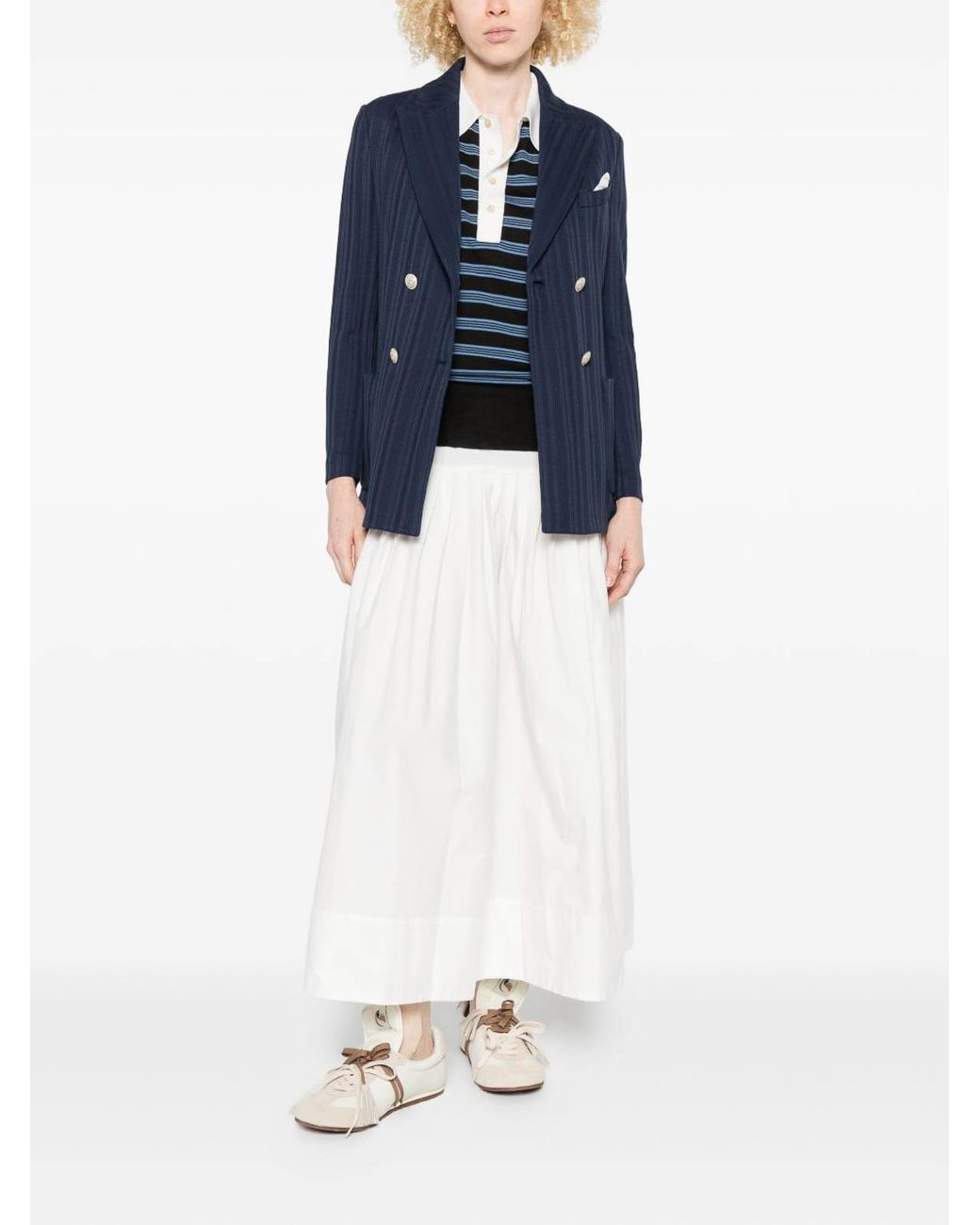 Circolo 1901 Blue Cotton Double-Breasted Jacket