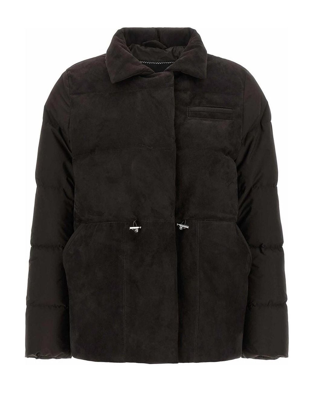 Kiton Black Drawstring Down Jacket