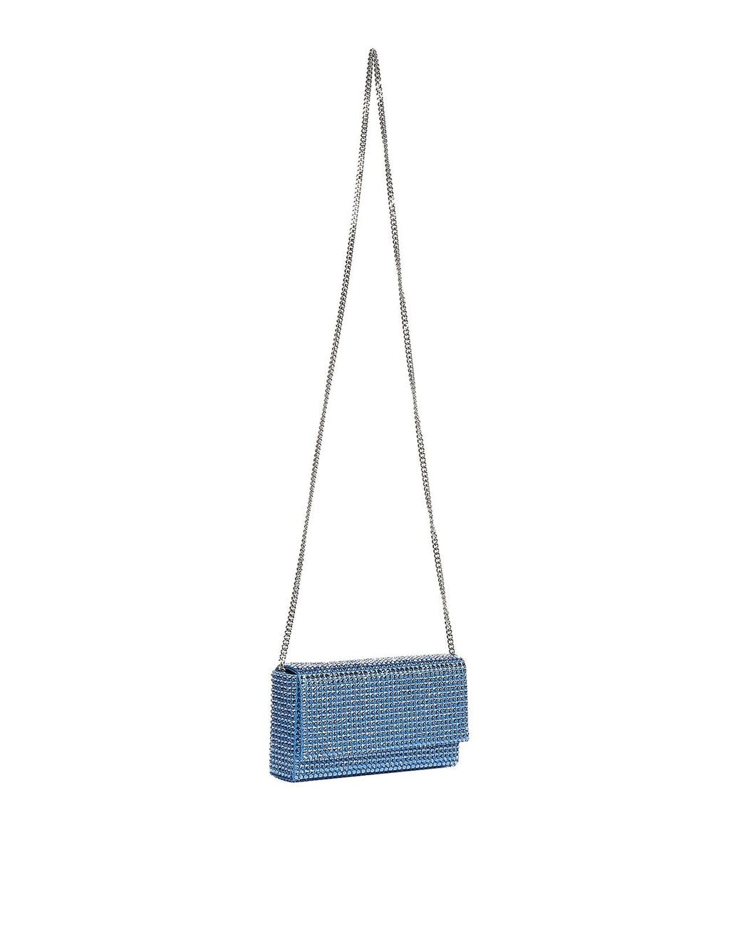 AMINA MUADDI Blue Clutch With Rhinestone