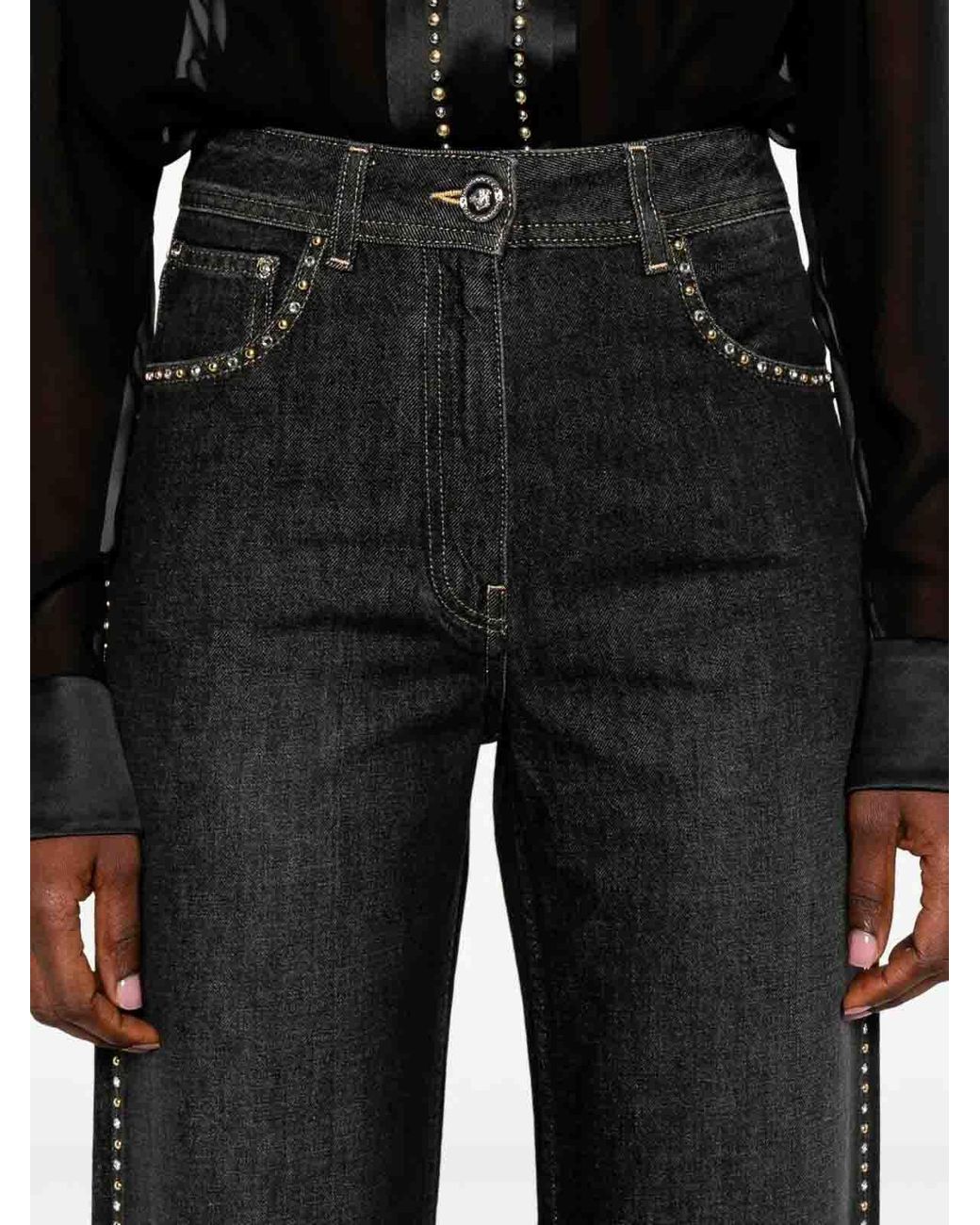 Vaqueros Rectos Versace de color Black