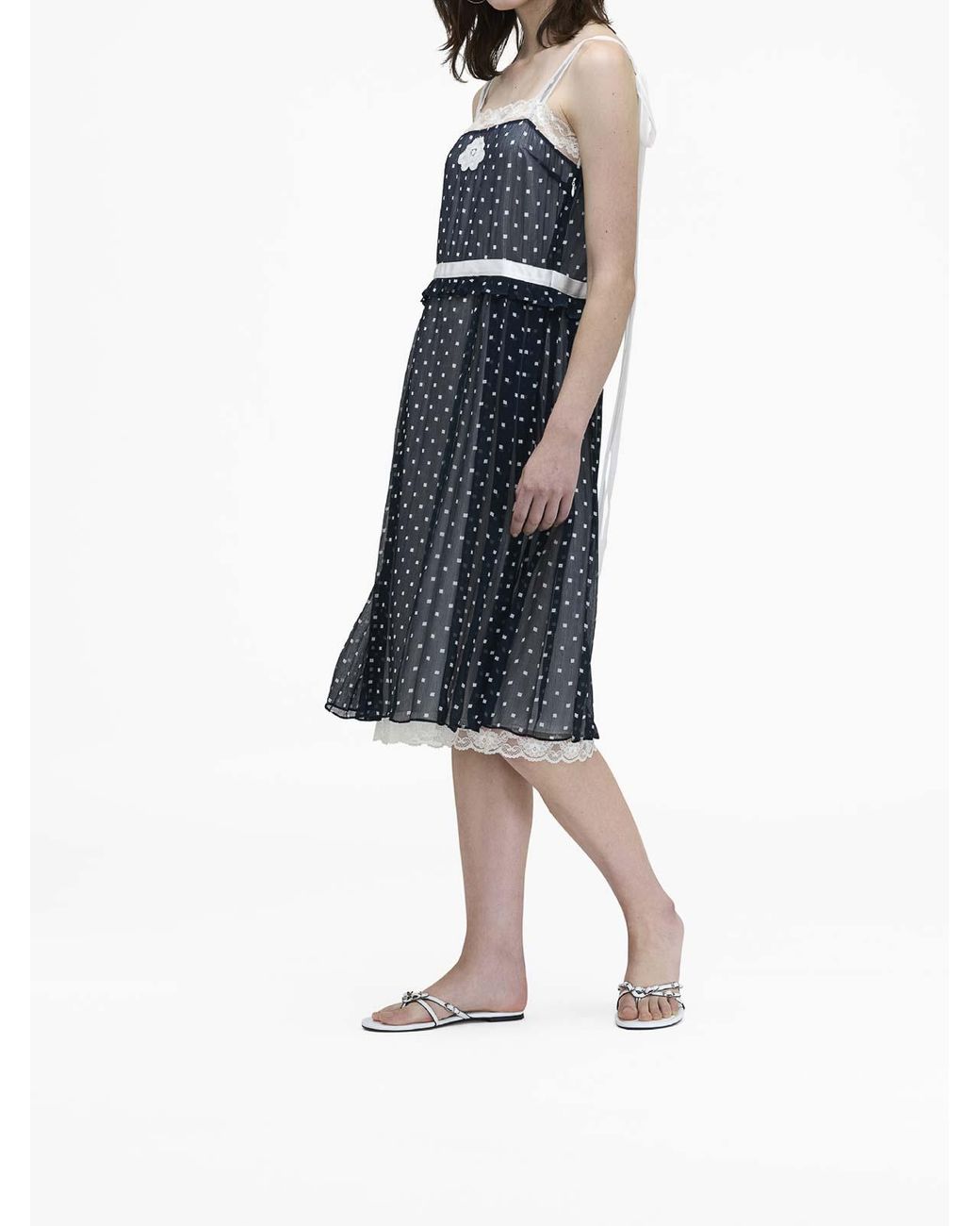 Marc Jacobs Blue Ribbon Strap Chiffon Dress