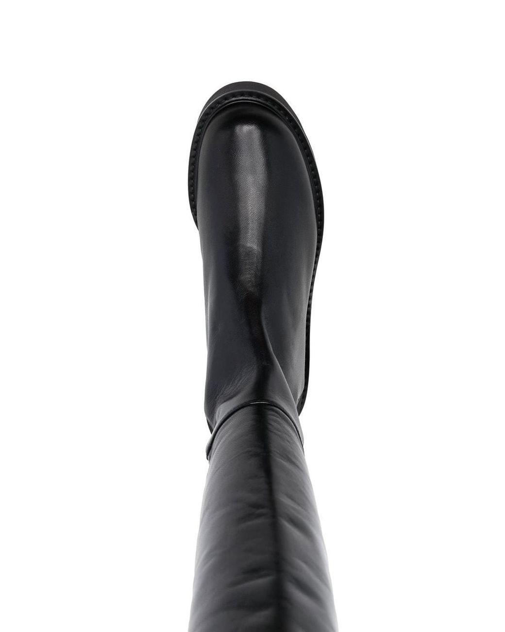 Stuart Weitzman Black Lift Asymmetric Knee Boots