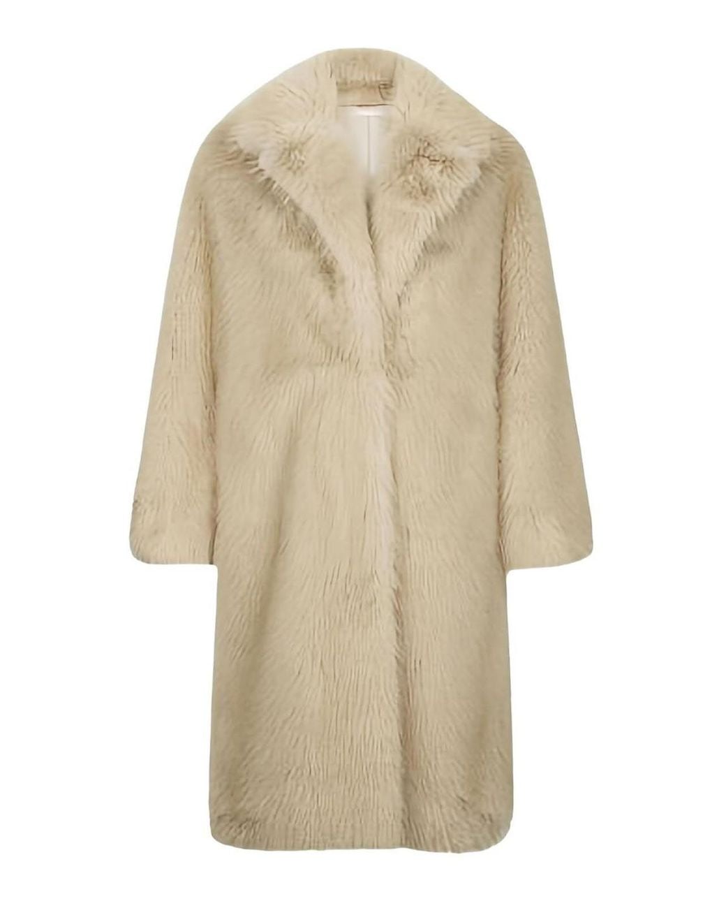 Liu Jo Natural Coat Featuring A Faux-Fur Effect
