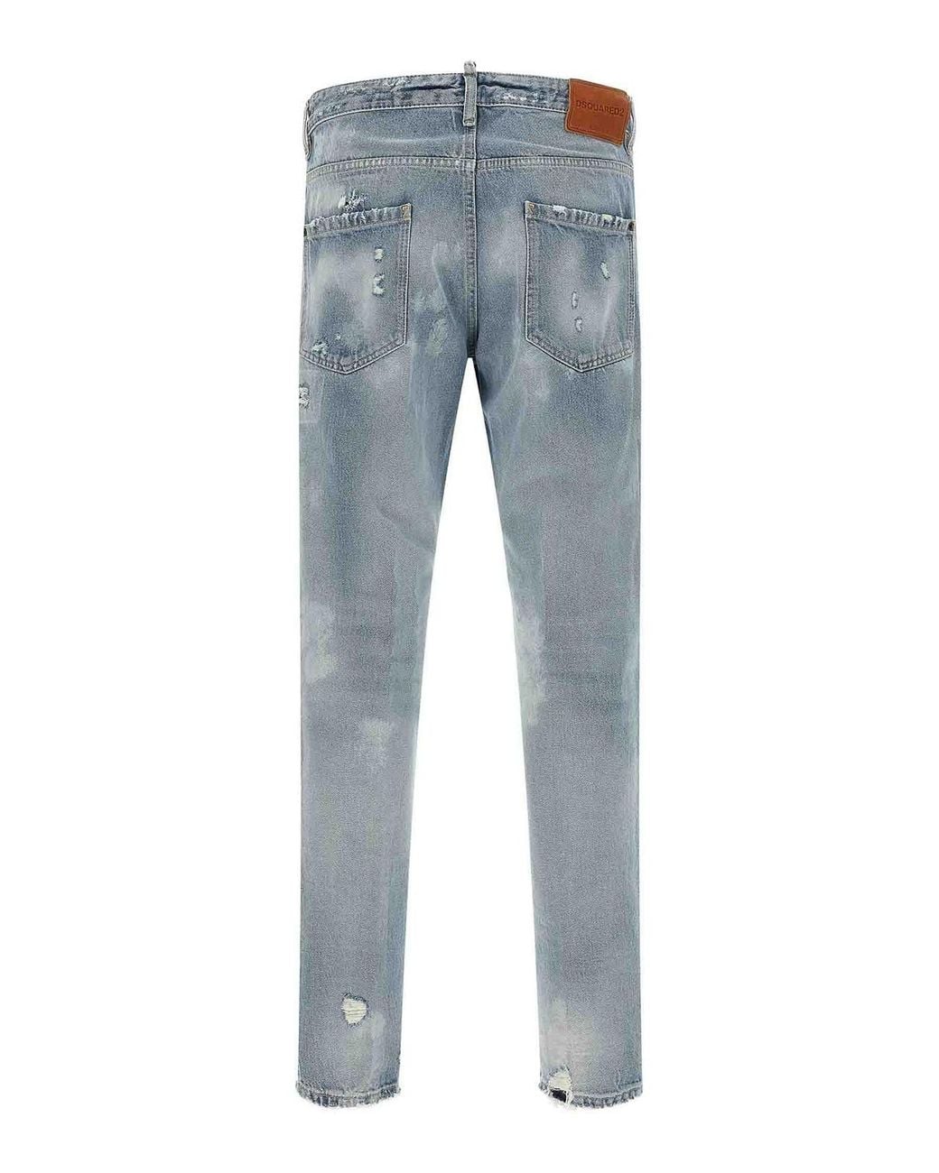 DSquared² Blue Teddy Cotton Jeans for men